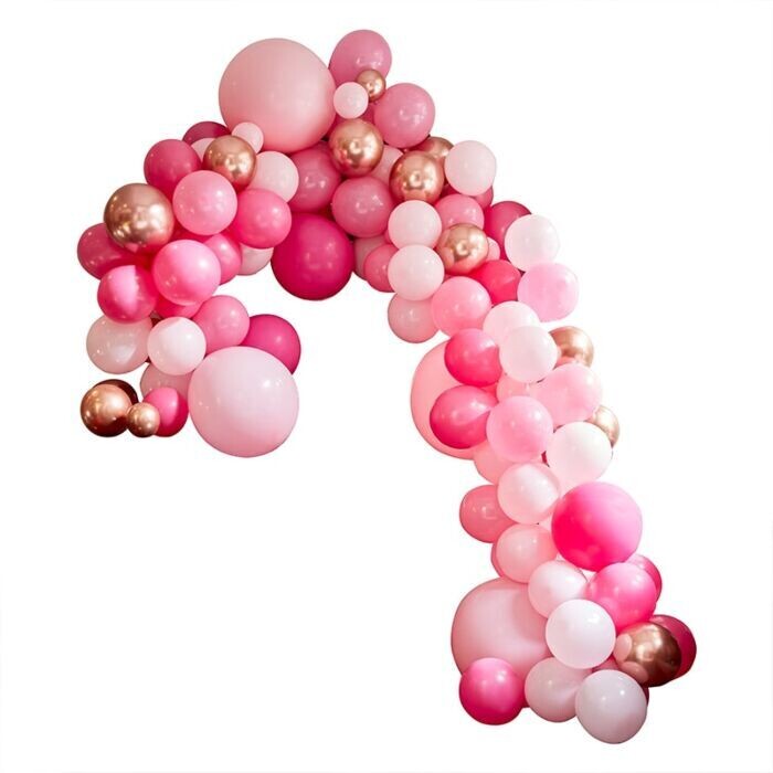ARCHE 200 BALLONS ROSE ET ROSE GOLD
