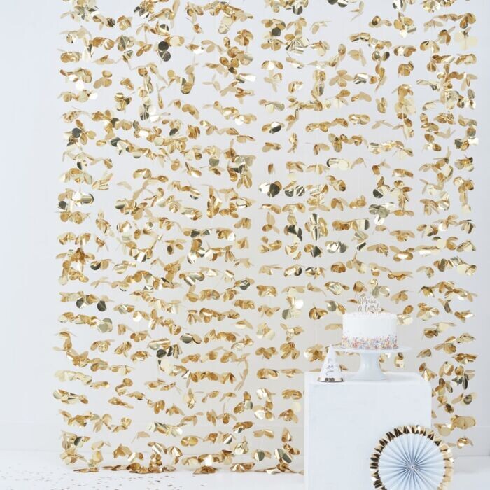 RIDEAU DE FLEURS DOREES 2x1.80M