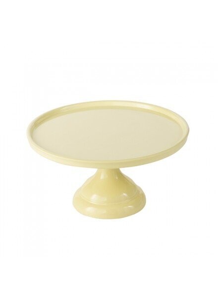 PLATEAU SUR PIED MELAMINE JAUNE PASTEL 23CM