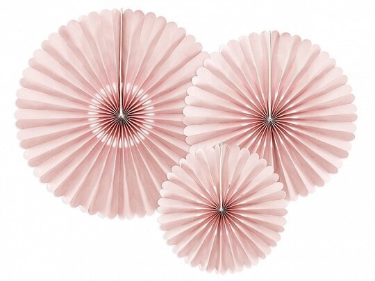 EVENTAIL ROSE 26CM, 34.5CM ET 43CM (x3)