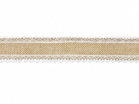RUBAN JUTE BORD DENTELLE 5CMx5M