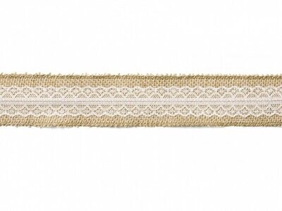 RUBAN JUTE ET DENTELLE 5CMx5M