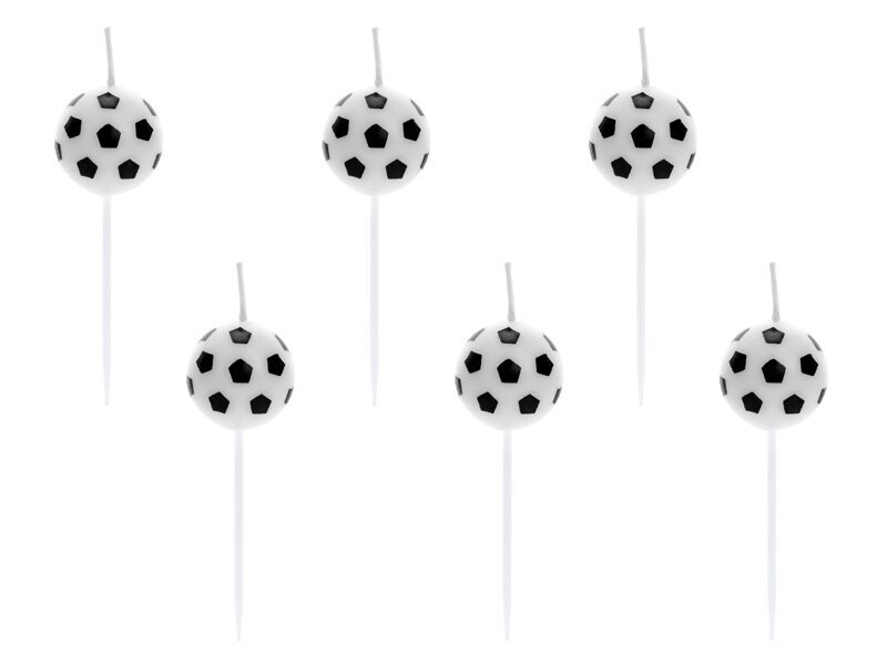 BOUGIE BALLON FOOTBALL 2.5CM (x6)