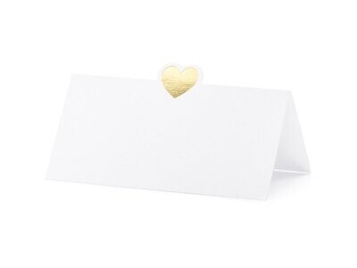 MARQUE PLACE BLANC COEUR ROSE GOLD 10x5CM (x10)