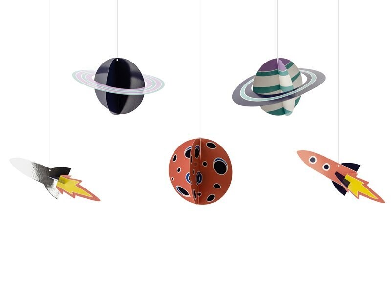 DECORATION A SUSPENDRE ESPACE 17CM A 19CM (x5)