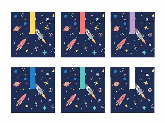 SAC A BONBONS ESPACE 13x14CM (x6)