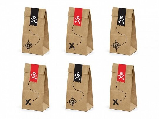 SAC A BONBONS PIRATES 8x18x6CM (x6)