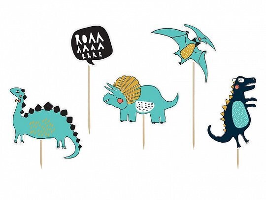 CAKE TOPPER DINOSAURE 10.5CM A 20CM (x5)