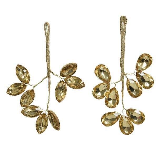 SUSPENSION FEUILLAGES OR 2 MODELES ASSORTIS 8x15CM