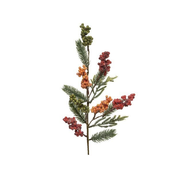 BRANCHE DE SAPIN ET BAIES ROUGES 65CM