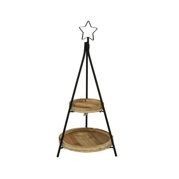 ETAGERE 2 NIVEAUX FORME SAPIN BOIS ET METAL 39x89CM