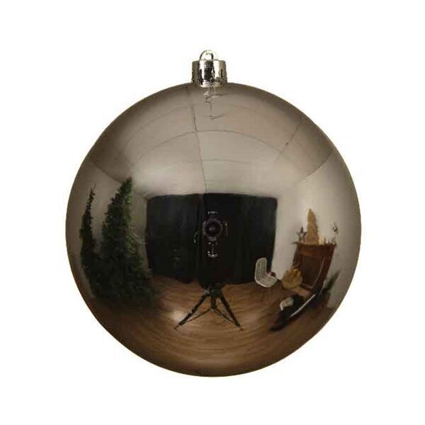 BOULE PLASTIQUE METALLISEE ARGENT 14CM