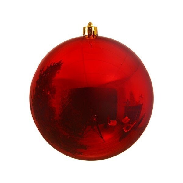 BOULE XL PLASTIQUE METALLISEE ROUGE 20CM