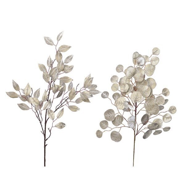 BRANCHE DE FEUILLAGE CHAMPAGNE  2 MODELES ASSORTIS 72CM