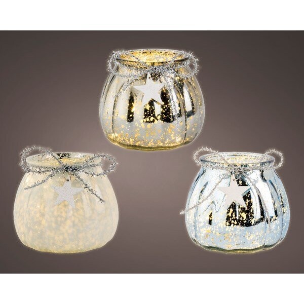 PHOTOPHORE LED 11x10CM 3 MODELES ASSORTIS