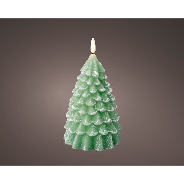 BOUGIE LED SAPIN VERT 9.5x19CM