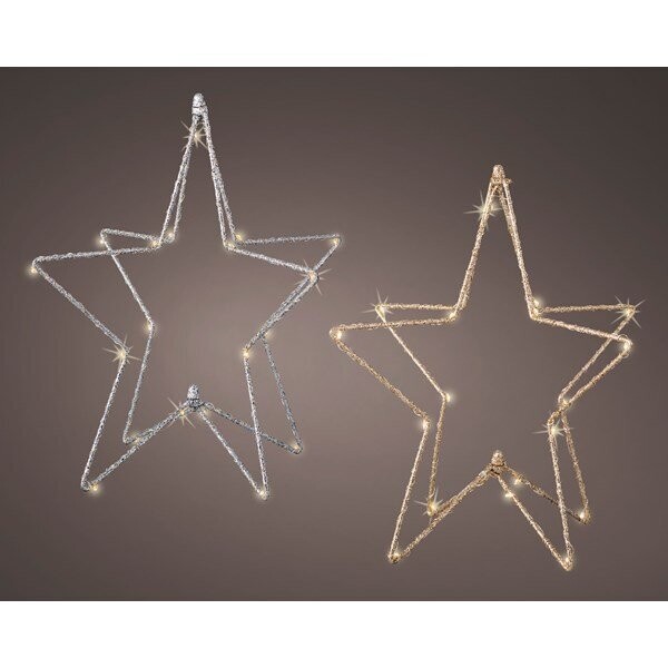 ETOILE A POSER LUMINEUSE LED OR OU ARGENT 28CM