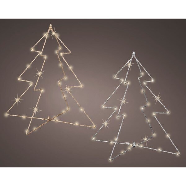 SAPIN A POSER LUMINEUX LED OR OU ARGENT 38CM