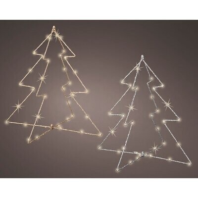 SAPIN A POSER LUMINEUX LED OR OU ARGENT 38CM