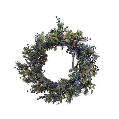 COURONNE DE SAPIN ET MYRTILLES GIVREE 60CM