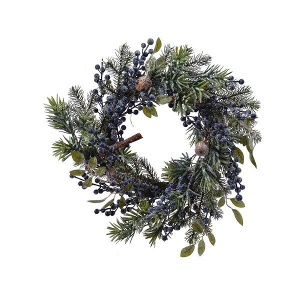 COURONNE DE SAPIN ET MYRTILLES GIVREE 40CM