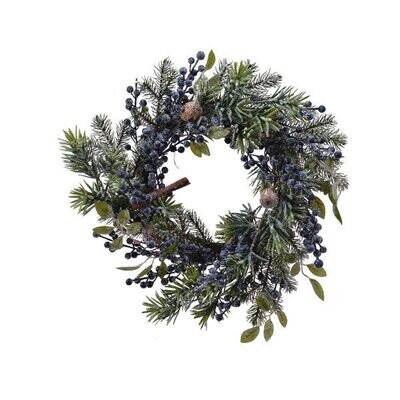 COURONNE DE SAPIN ET MYRTILLES GIVREE 40CM