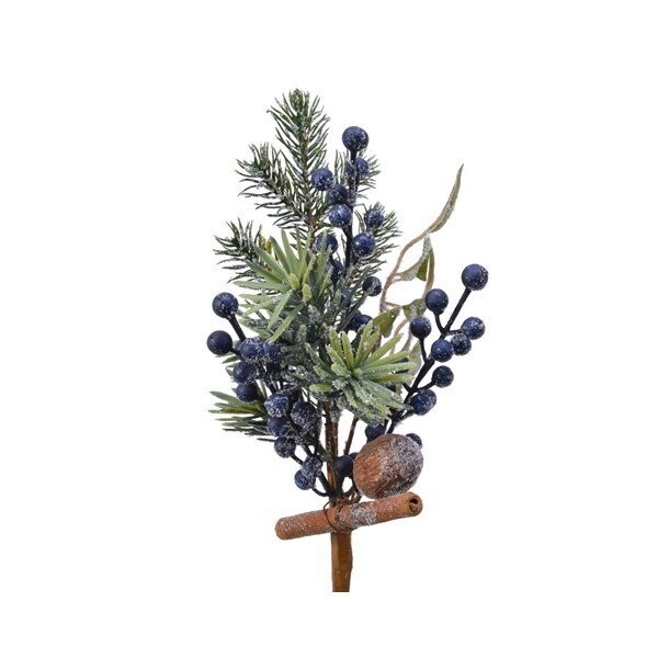 BRANCHE SAPIN ET MYRTILLES GIVREE 31CM