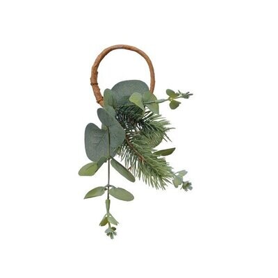 ROND DE SERVIETTE SAPIN ET EUCALYPTUS 11CM