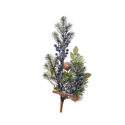 BRANCHE SAPIN ET MYRTILLES GIVREE 50CM