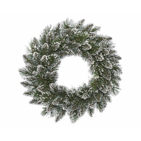 COURONNE DE SAPIN FINLEY GIVREE 50CM