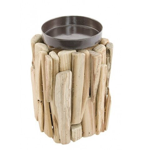 PORTE BOUGIE BOIS FLOTTE 9X16CM