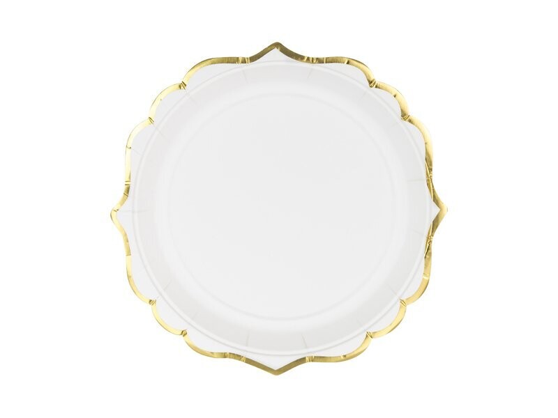 ASSIETTE BLANCHE LISERE OR 18.5CM (x6)