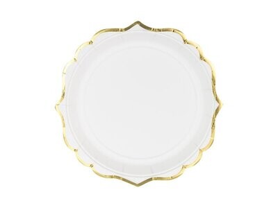 ASSIETTE BLANCHE LISERE OR 18.5CM (x6)