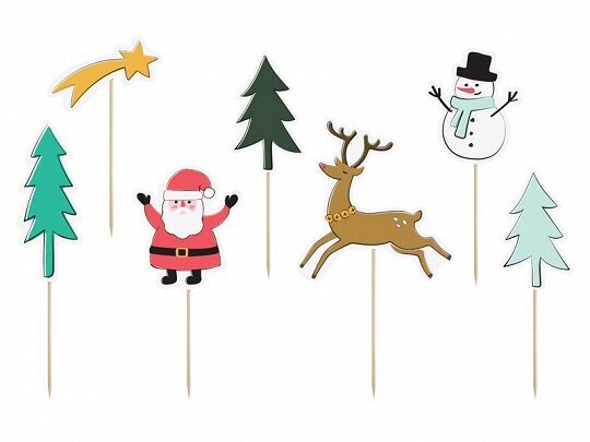 CAKE TOPPER NOEL 12.5 A 18.5CM 7 PIECES