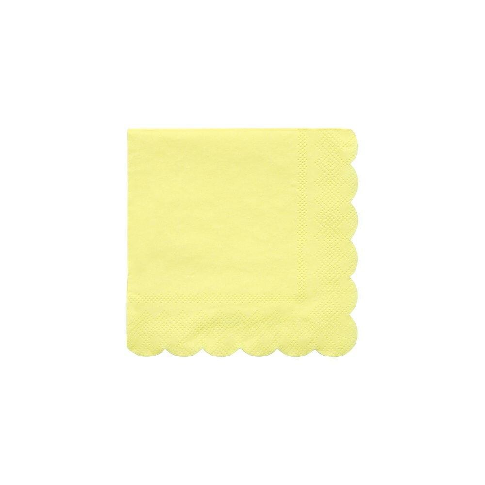 SERVIETTE COCKTAIL JAUNE PASTEL BISCUIT 12.5CM (x20)