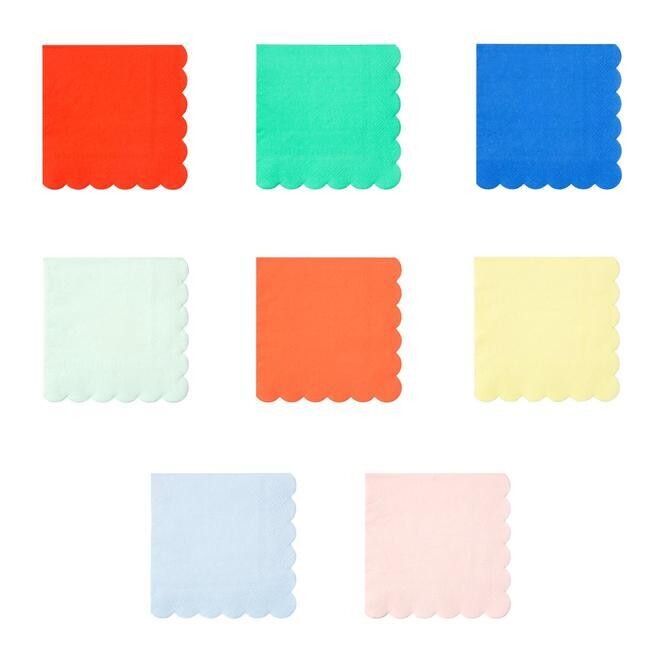 SERVIETTE COCKTAIL PALETTE COULEURS BISCUIT 12.5CM (x20)
