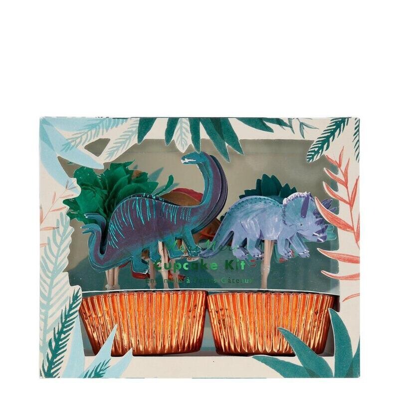 KIT POUR CUPCAKE DINOSAURES 24PCS