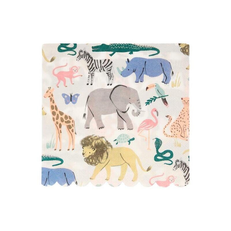 SERVIETTE ANIMAUX SAFARI 33CM (x20)