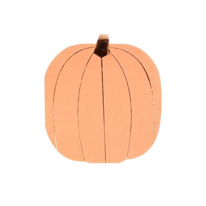 SERVIETTE FORME CITROUILLE 15X16CM (x16)