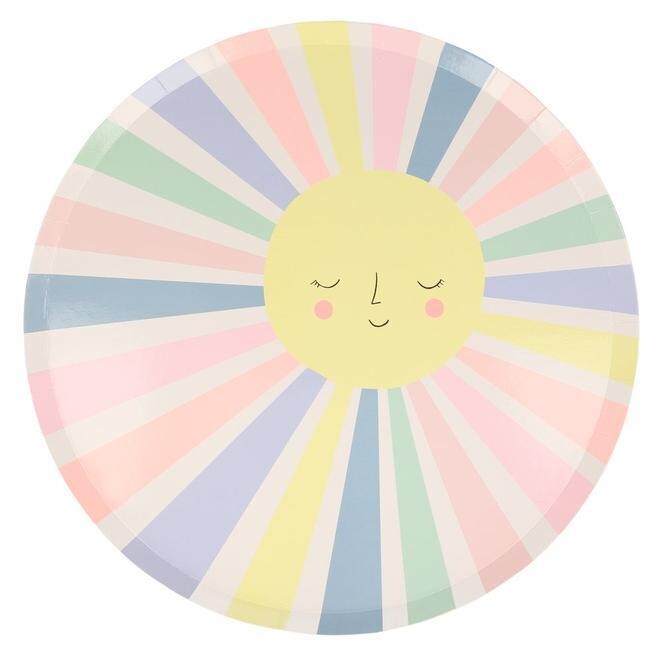 ASSIETTE RONDE SOLEIL RAYONS PASTEL 27CM (x12)