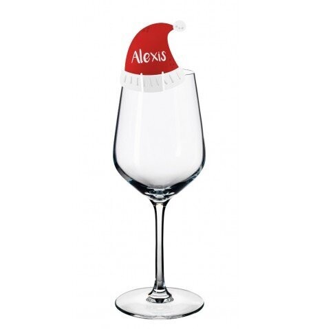 MARQUE VERRE BONNET DE NOEL 6x6CM (x6)