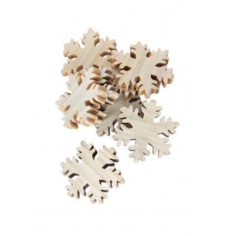 FLOCONS DE NEIGE BOIS A DISPERSER 4CM (x12)