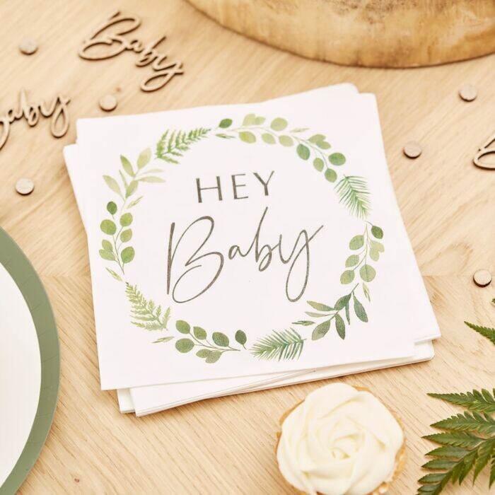 SERVIETTE "HEY BABY" BOTANIQUE 33CM (x16)