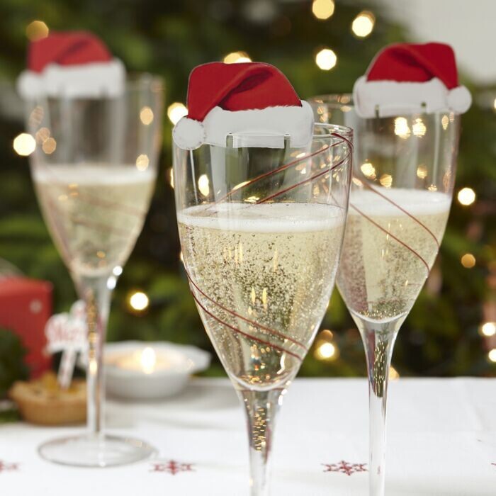 DECORATION DE VERRE BONNET DE NOEL 3.7CM (x10)