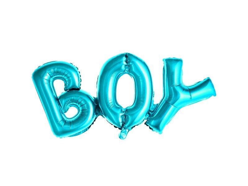 BALLON METAL "BOY" BLEU 67X29CM