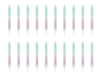 BOUGIE D'ANNIVERSAIRE OMBRE 6CM (x20)