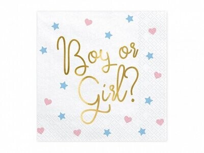 SERVIETTE BOY OR GIRL 33CM (x20)