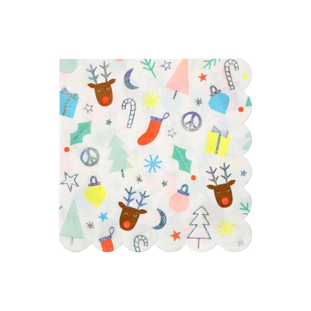 SERVIETTE NOEL FUNKY 33CM (x16)