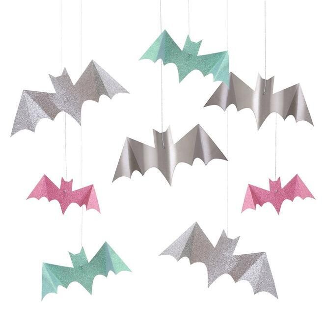 SUSPENSION CHAUVE SOURIS PASTEL 19CM A 29CM (x8)