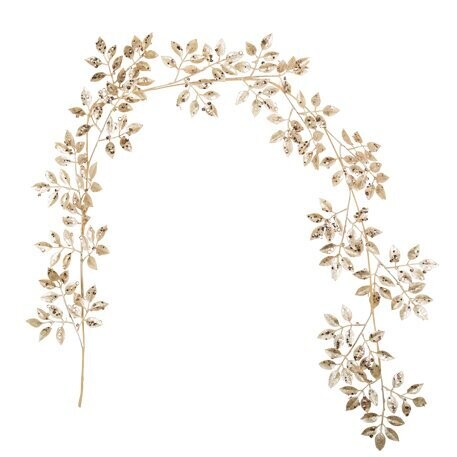 GUIRLANDE FEUILLAGE FEERIQUE ROSE POUDRE PAILLETTES ET SEQUINS CHAMPAGNE